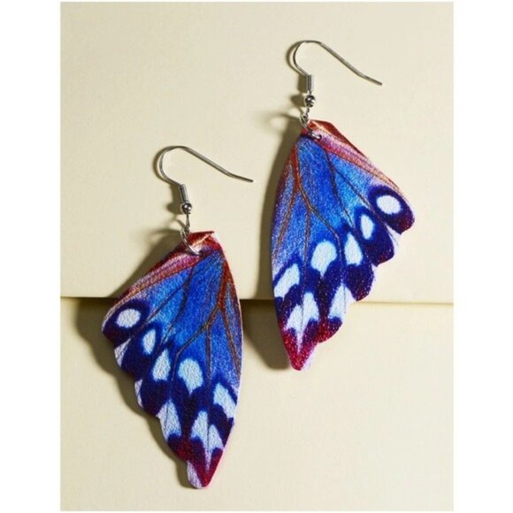 Boho Vibrant Butterfly Drop Earrings - Picture 5 of 5